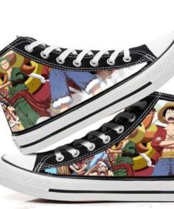 Telacos One Piece Luffy Zoro Ace Law Cosplay Shoes Canvas Shoes Sneakers Hand-Painted Shoes 4 Choices 