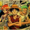 One Piece Poster Luffy, Zoro, Sanji, Usopp, Nami Wanted OMN1111 12x20 cm Official ONE PIECE Merch
