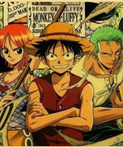 One Piece Poster Luffy, Zoro, Sanji, Usopp, Nami Wanted OMN1111 12x20 cm Official ONE PIECE Merch