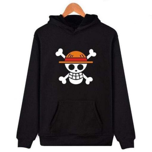 One Piece Jolly Roger Luffy Sweatshirt OMN1111 Black / XXS Official ONE PIECE Merch
