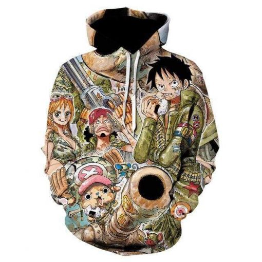 One Piece Straw Hat Military Style Sweatshirt OMN1111 S Official ONE PIECE Merch