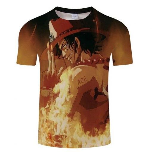 T-Shirt One Piece The Burning Ace OMN1111 S Official ONE PIECE Merch
