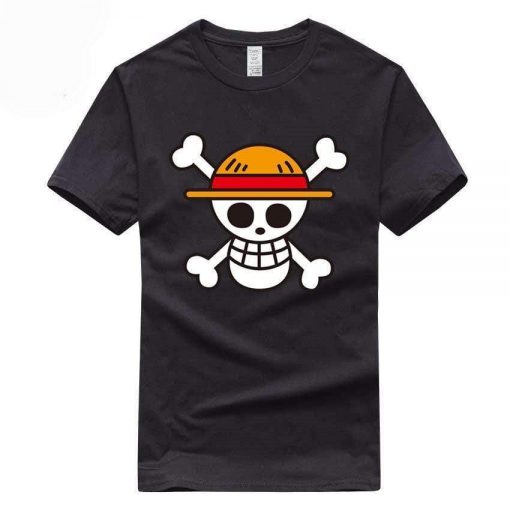 One Piece Logo Straw Hat T-Shirt OMN1111 Black / S Official ONE PIECE Merch