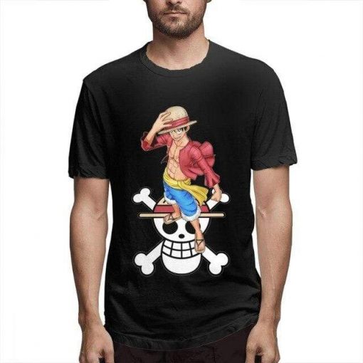 T Shirt One Piece Luffy And His Symbol OMN1111 Black / S Official ONE PIECE Merch