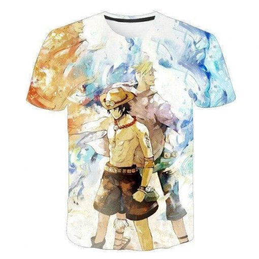 One Piece T-Shirt Marco and Ace with the Burning Fist OMN1111 XXS Official ONE PIECE Merch