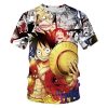 T Shirt One Piece Mugiwara No Luffy Manga Style OMN1111 XS Official ONE PIECE Merch