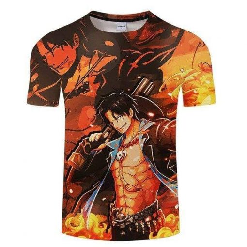 T-Shirt One Piece Portgas D Ace and his Fire OMN1111 S Official ONE PIECE Merch