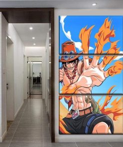 Table One Piece 3 Piece Ace With Fists of Fire OMN1111 Size0 / No Framed Official ONE PIECE Merch