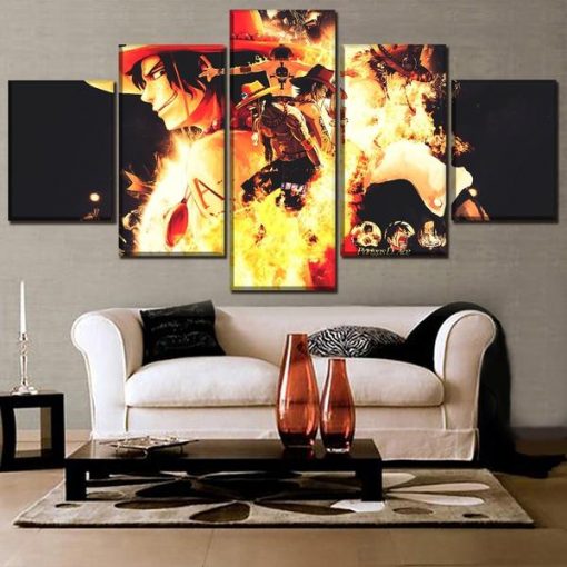 Table One Piece Ace With Fists of Fire OMN1111 Small / Without frame Official ONE PIECE Merch