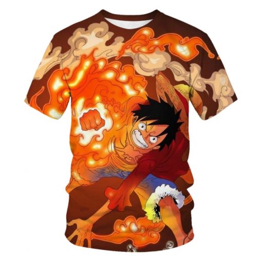 Monkey D Luffy Printing T shirt Children s Clothing Oversized T Shirts One Piece Anime - One Piece Clothing