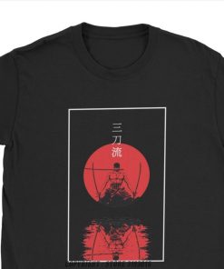 Santoryu Zoro T Shirt for Men Roronoa Zoro Swordman One Piece Manga Tops Vintage Camisas Hombre 3 - One Piece Clothing