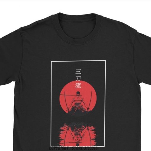 Santoryu Zoro T Shirt for Men Roronoa Zoro Swordman One Piece Manga Tops Vintage Camisas Hombre 3 - One Piece Clothing