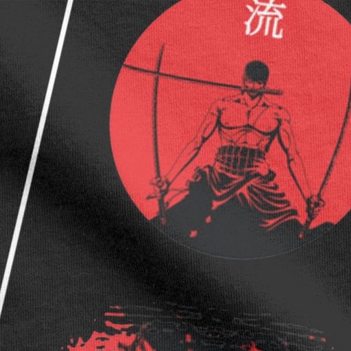 Santoryu Zoro T Shirt for Men Roronoa Zoro Swordman One Piece Manga Tops Vintage Camisas Hombre 4 - One Piece Clothing