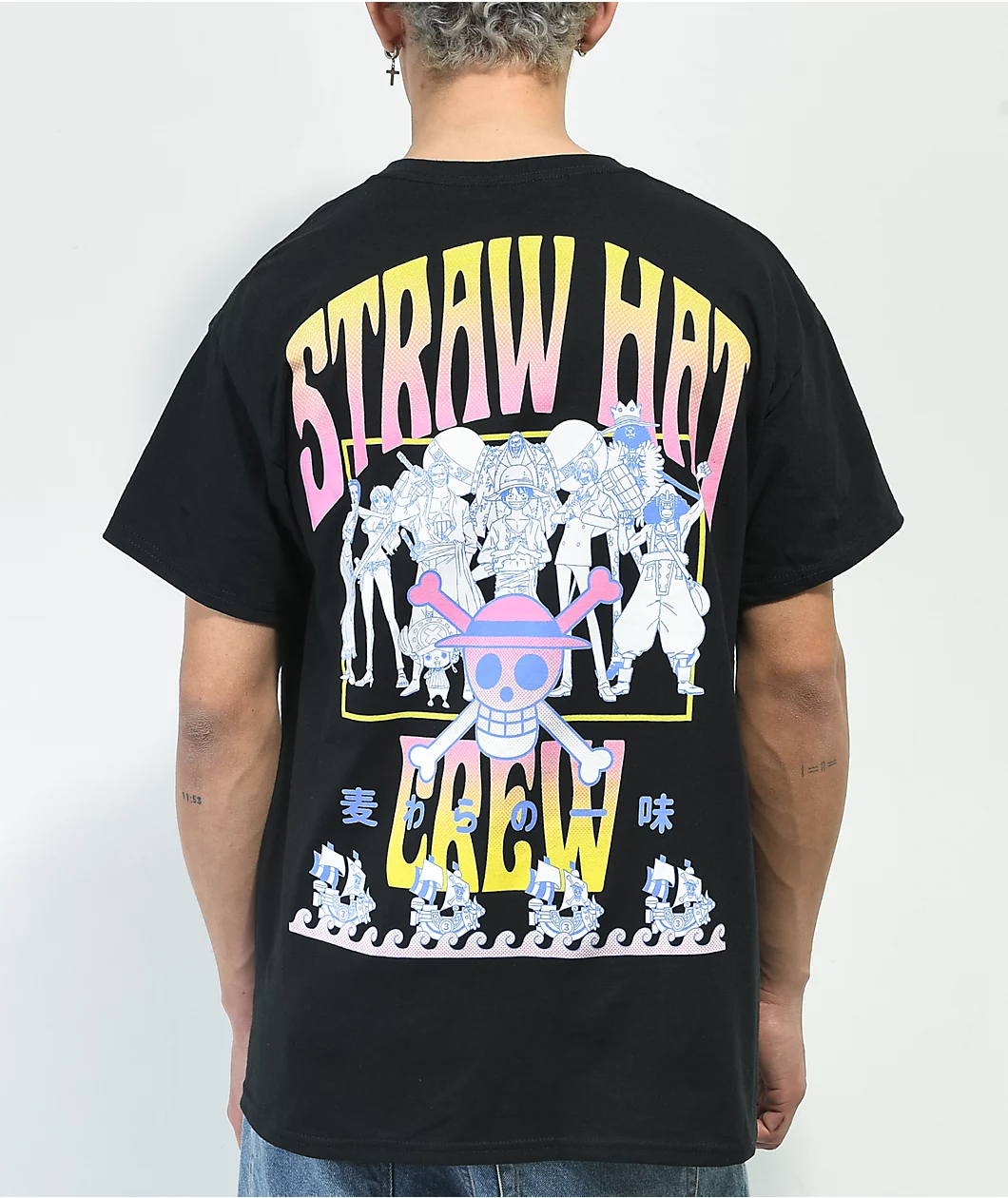 One Piece Straw Hat Crew Black T Shirt 358939 front US - One Piece Clothing